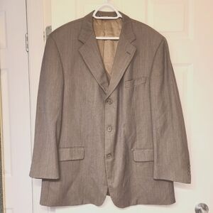 Oscar de la Renta Menswear Blazer Union Made Canada Vintage 100% Wool Gray 48R